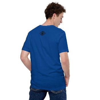 The Eye Behind the Brew Tee back view with Arissai eye logo