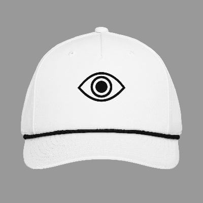 Classic Rope Cap with braided rope detail on curved bill, front view