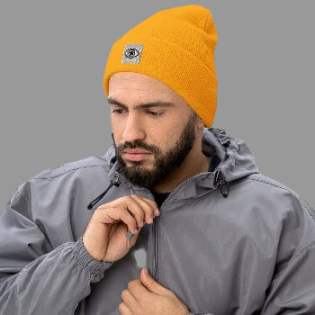 Cuffed Beanie - Stylized Eye Design by Arissai - Arissai