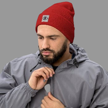 Cuffed Beanie - Stylized Eye Design by Arissai - Arissai