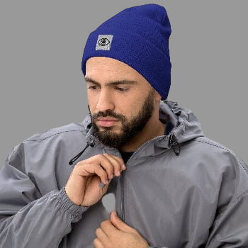Cuffed Beanie - Stylized Eye Design by Arissai - Arissai