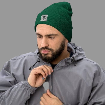 Cuffed Beanie - Stylized Eye Design by Arissai - Arissai