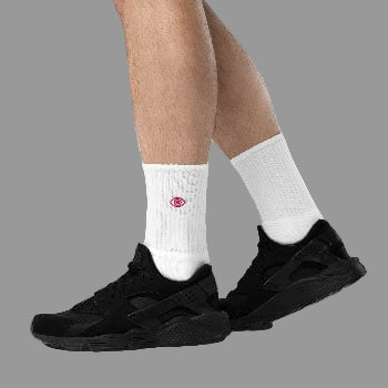 Unisex Embroidered socks - Stylized Eye Design™ (Pink Logo) by Arissai - Arissai
