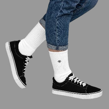 Unisex Embroidered socks - Stylized Eye Design™ (Black Logo) - Arissai