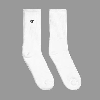 Unisex Embroidered socks - Stylized Eye Design™ (Black Logo) - Arissai