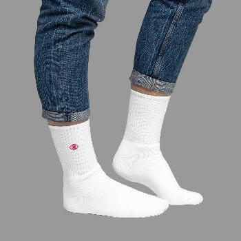 Unisex Embroidered socks - Stylized Eye Design™ (Pink Logo) by Arissai - Arissai