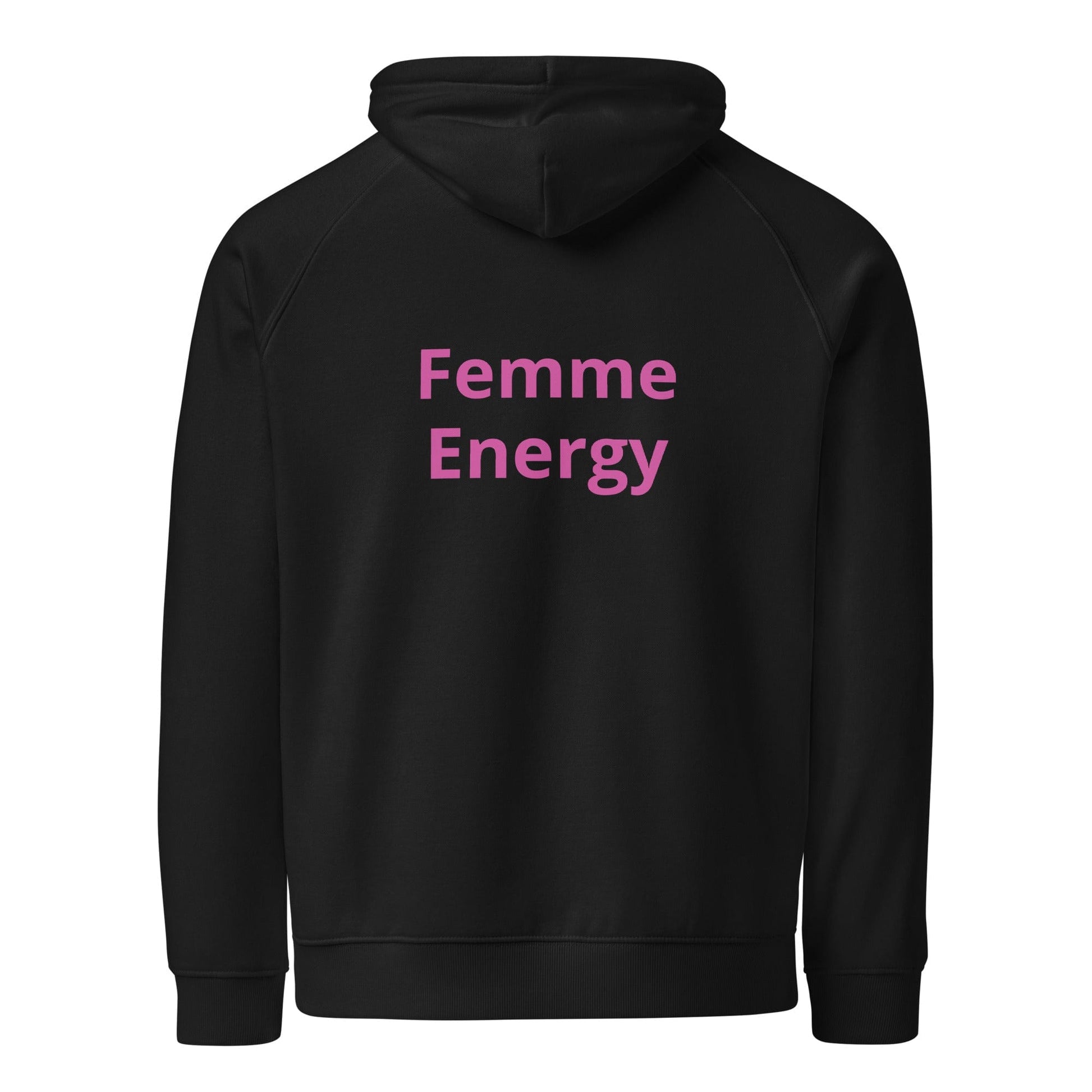 Pretty Eyes - Organic Comfort Hoodie (Centered Pink Logo/DS). Stylized Eye Design™/Femme Energy™ by Arissai - Arissai