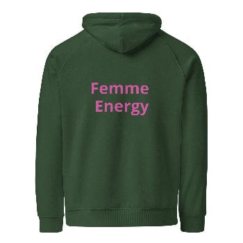 Pretty Eyes - Organic Comfort Hoodie (Centered Pink Logo/DS). Stylized Eye Design™/Femme Energy™ by Arissai - Arissai