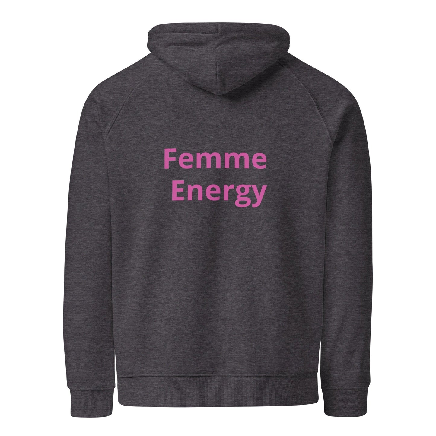 Pretty Eyes - Organic Comfort Hoodie (Centered Pink Logo/DS). Stylized Eye Design™/Femme Energy™ by Arissai - Arissai