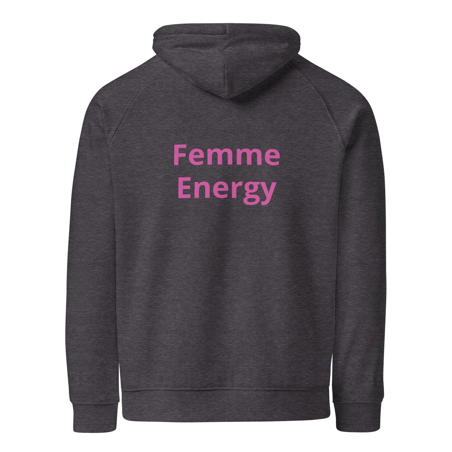 Pretty Eyes - Organic Comfort Hoodie (Centered Pink Logo/DS). Stylized Eye Design™/Femme Energy™ by Arissai - Arissai