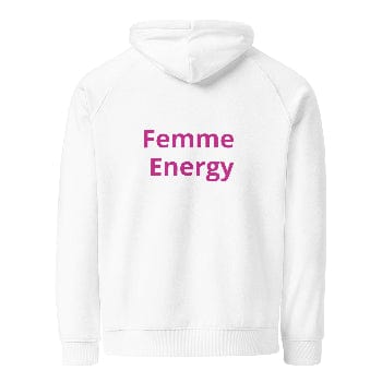 Pretty Eyes - Organic Comfort Hoodie (Centered Pink Logo/DS). Stylized Eye Design™/Femme Energy™ by Arissai - Arissai