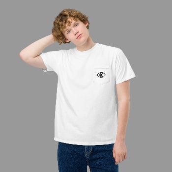Garment-Dyed Pocket Tee in relaxed fit cotton, front view with chest pocket detail