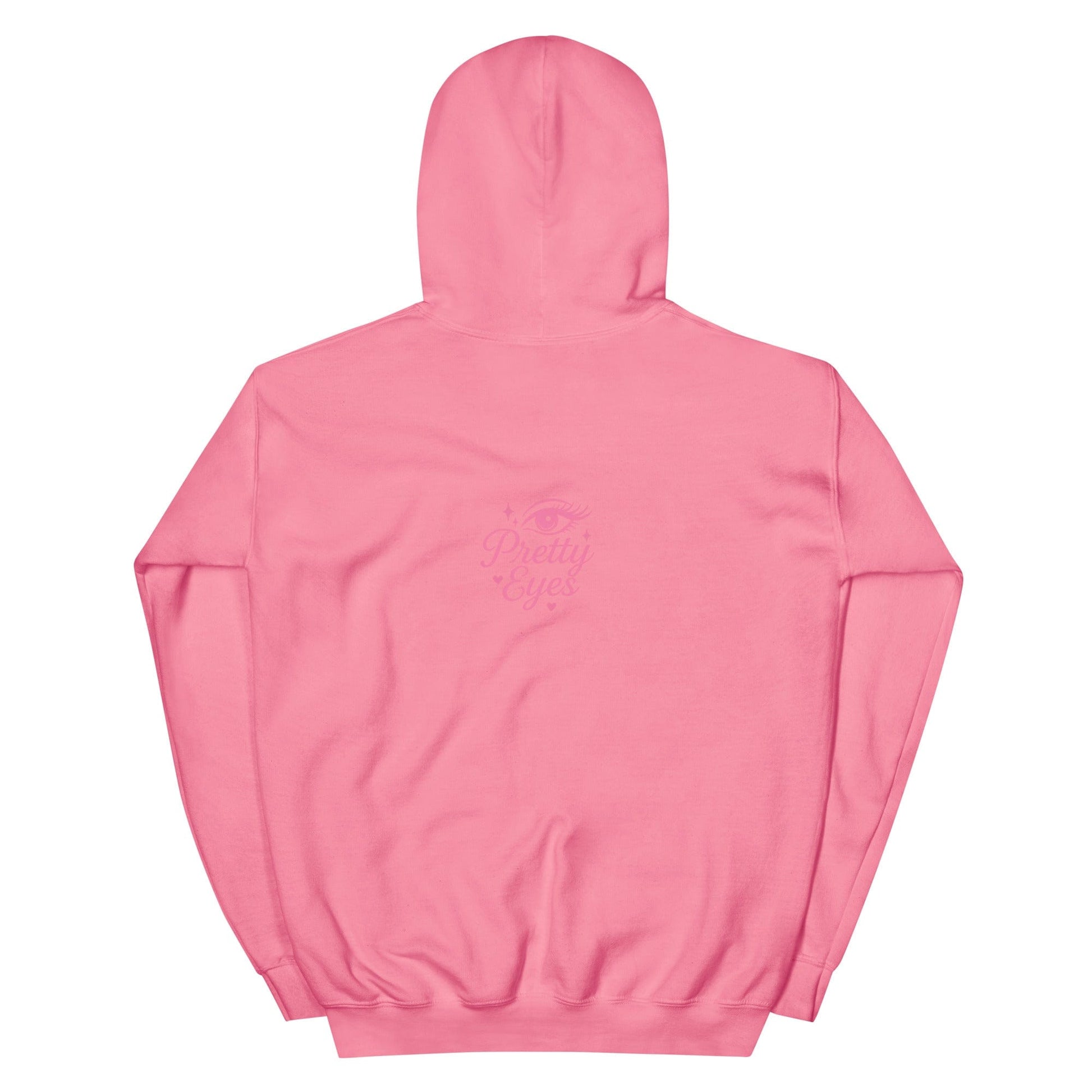 Pretty Eyes – Organic Cotton Hoodie (Centered Pink Logo/DS) - Arissai
