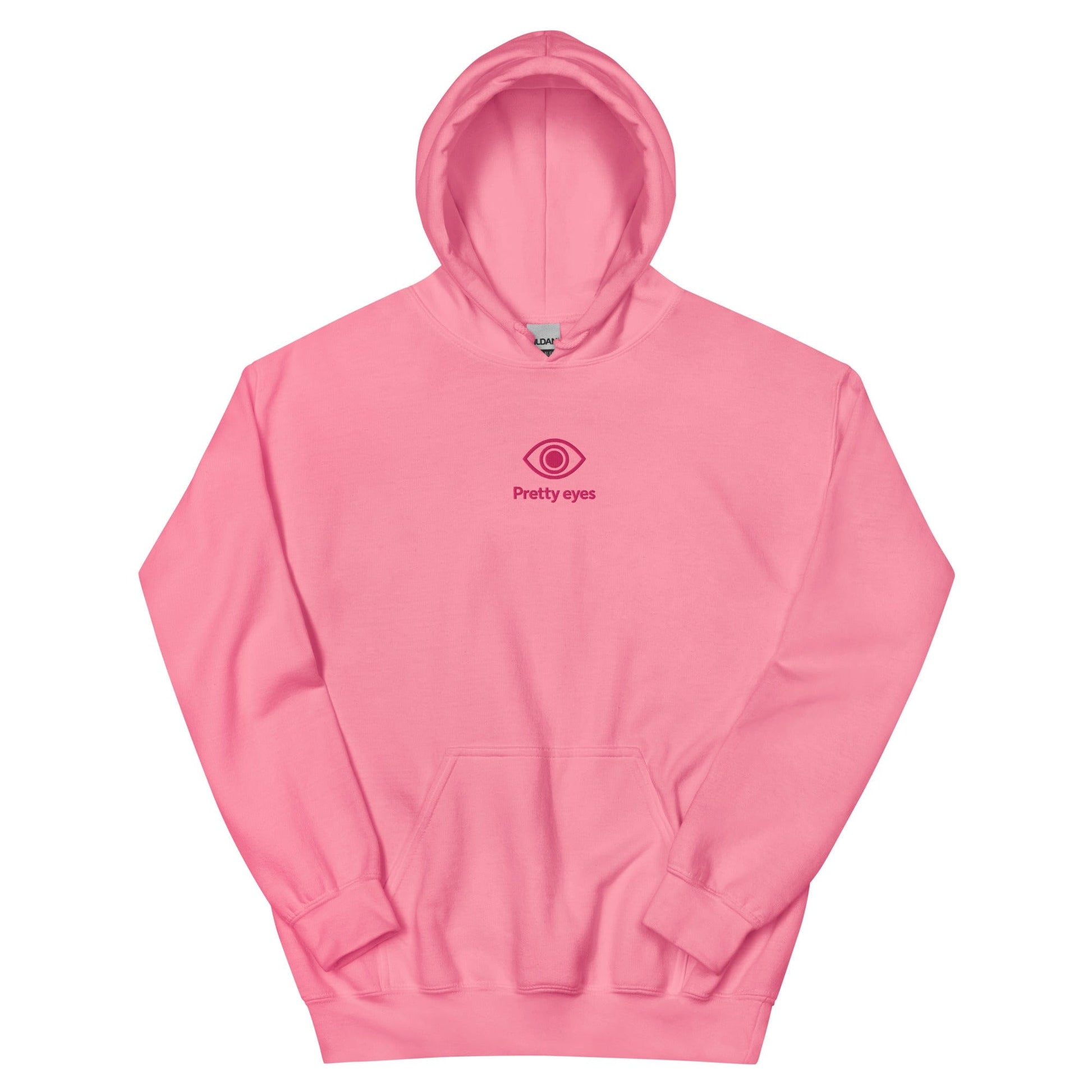Pretty Eyes – Organic Cotton Hoodie (Centered Pink Logo/DS) - Arissai