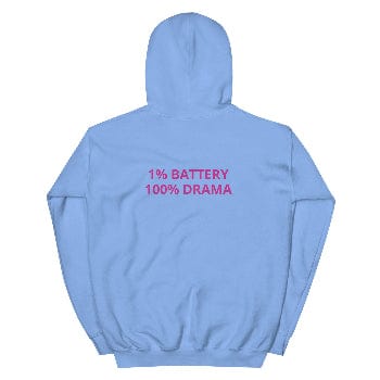 Pretty Eyes – Warm Street Hoodie (Left Chest Logo/DS) Stylized Eye Design/ 1% BATTERY. 100% DRAMA. by Arissai - Arissai