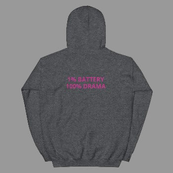 Pretty Eyes – Warm Street Hoodie (Left Chest Logo/DS) Stylized Eye Design/ 1% BATTERY. 100% DRAMA. by Arissai - Arissai