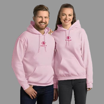 Pretty Eyes – Organic Cotton Hoodie (Centered Pink Logo/DS) - Arissai