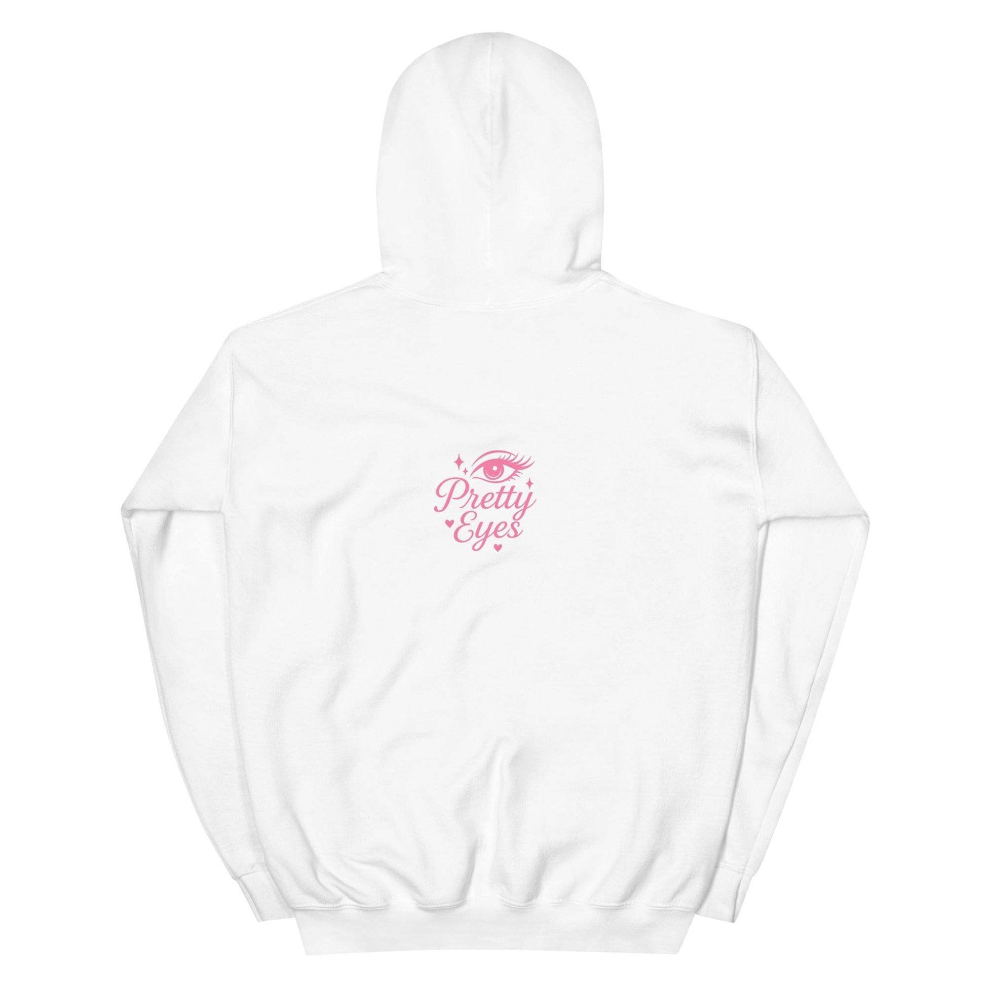 Pretty Eyes – Organic Cotton Hoodie (Centered Pink Logo/DS) - Arissai