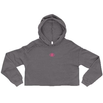 Pretty Eyes – Cropped Raw Hoodie (Centered Pink Logo/DS) Stylized Eye Design™ by Arissai - Arissai